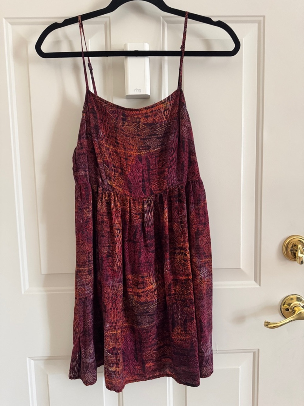 Ecote Burgundy & Rust Printed Spaghetti-Strap Summer Dress